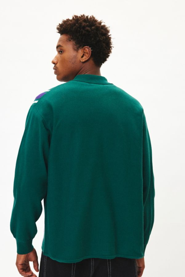 Slide View: 2: Manastash MCA Stripe Zip Polo Collar Sweater