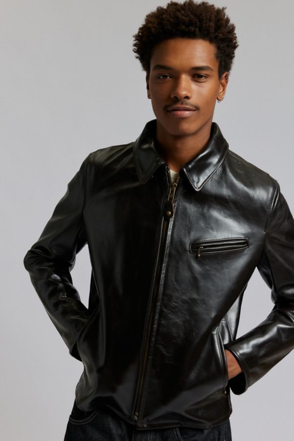 Slide View: 1: Schott Classic Heavy Leather Racer Motorcycle Jacket