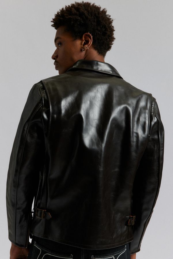 Slide View: 2: Schott Classic Heavy Leather Racer Motorcycle Jacket