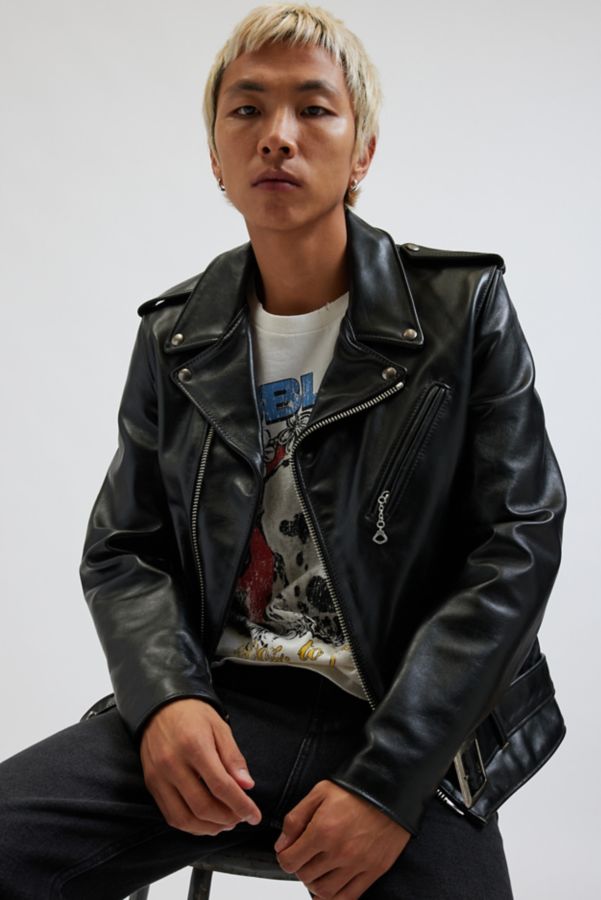 Slide View: 1: Schott NYC Leather Moto Jacket