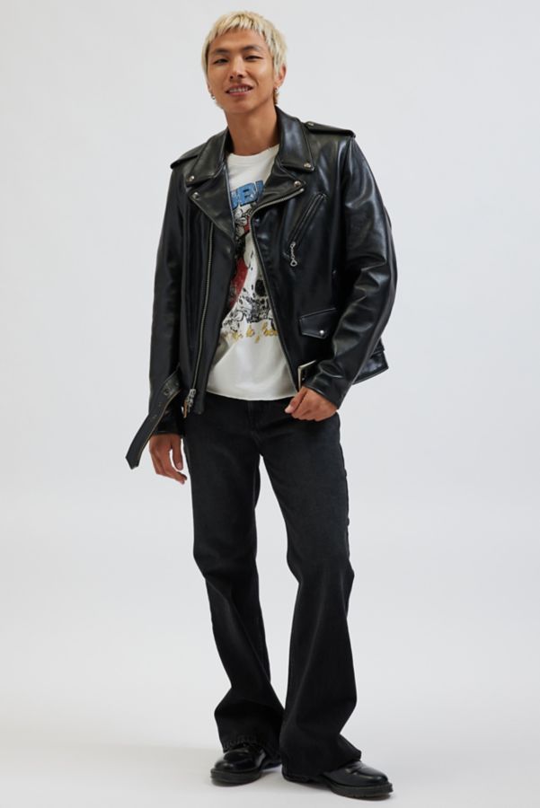 Slide View: 3: Schott NYC Leather Moto Jacket