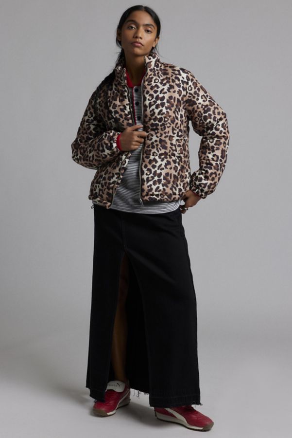 Slide View: 3: Wednesday's Girl Leopard Print Puffer Coat