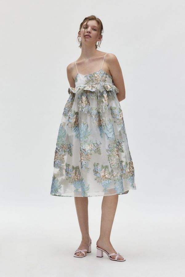 Slide View: 1: Robe Mi-Longue Jacquard Fleur Grange Sister Jane