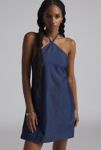 Thumbnail View 1: Motel Belinda Denim Y-Neck Halter Mini Dress