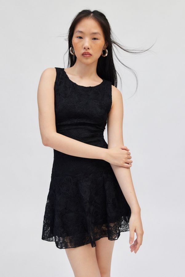 Slide View: 1: Motel Ambika Lace Drop Waist Mini Dress