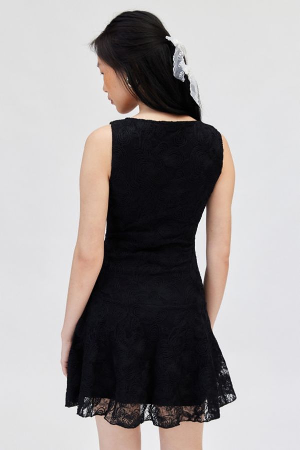 Slide View: 4: Motel Ambika Lace Drop Waist Mini Dress