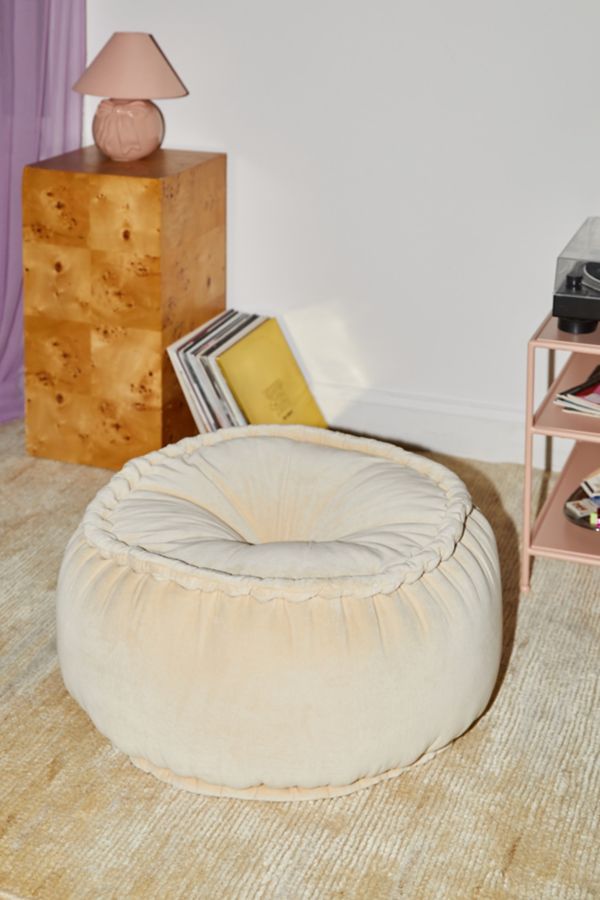 Slide View: 1: Kathe Velvet Floor Pouf