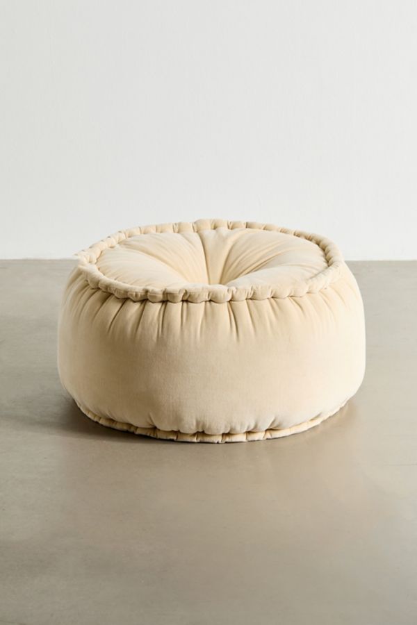 Slide View: 2: Kathe Velvet Floor Pouf