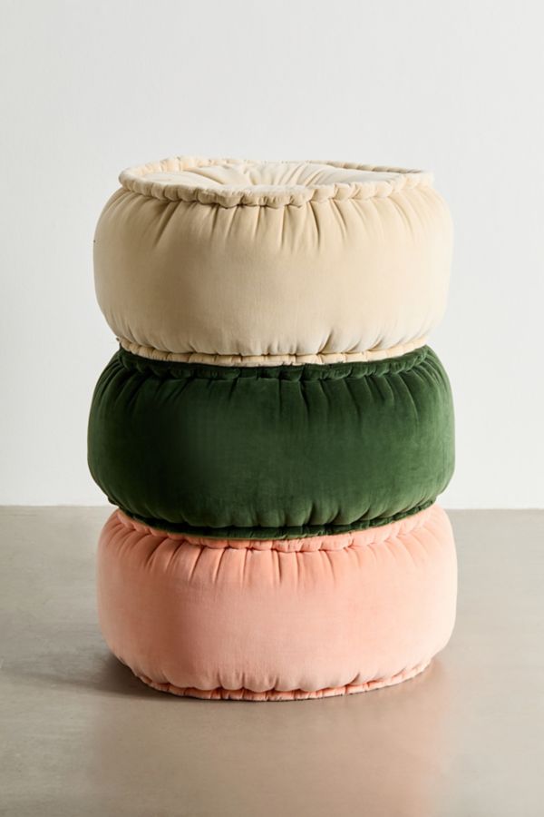 Slide View: 4: Kathe Velvet Floor Pouf