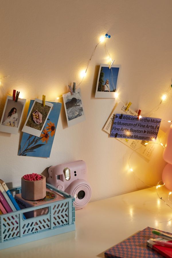 Slide View: 1: Mini Clothespin String Lights