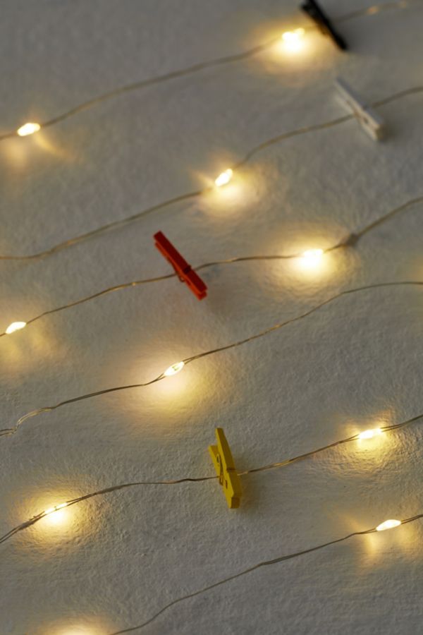 Slide View: 2: Mini Clothespin String Lights