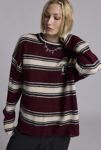 Thumbnail View 1: The Ragged Priest Embroidered Monogram Striped Crew Neck Sweater