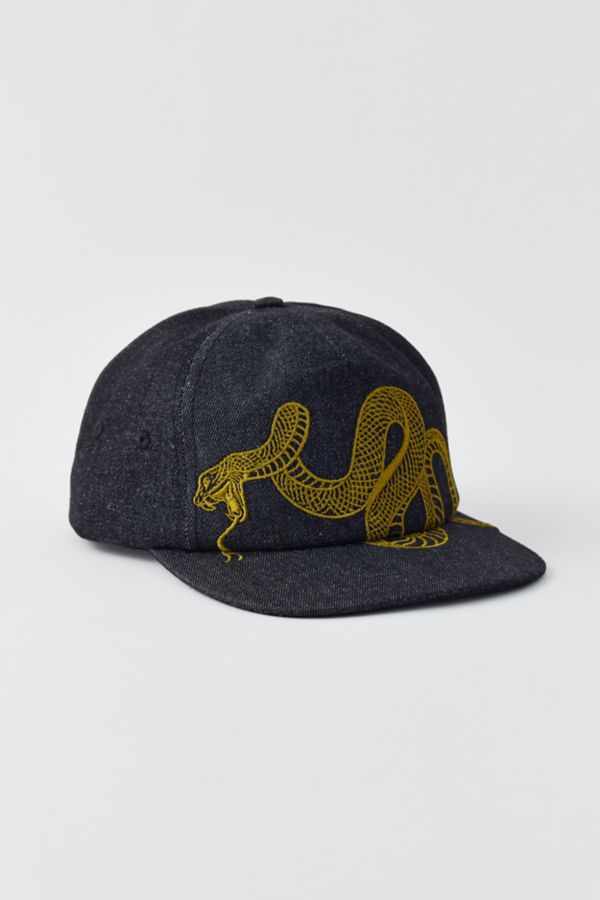 Slide View: 1: Coney Island Picnic Snake Denim Flat Brim Baseball Hat