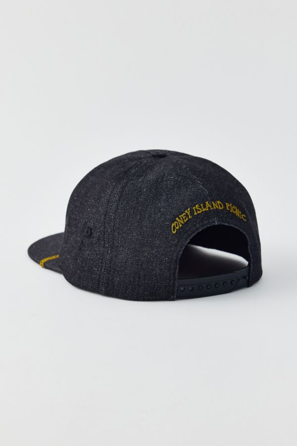 Slide View: 2: Coney Island Picnic Snake Denim Flat Brim Baseball Hat