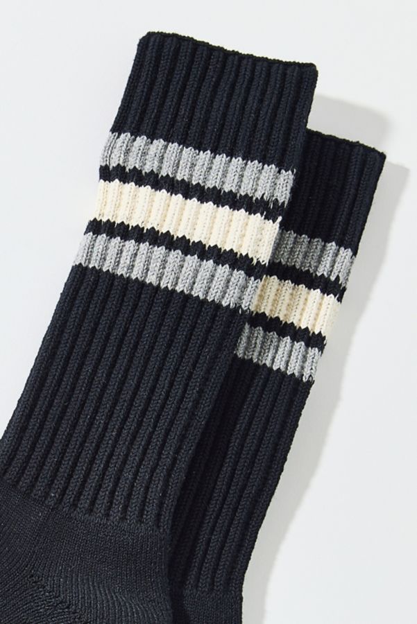 Slide View: 2: Standard Cloth Athletic Stripe Crew Sock