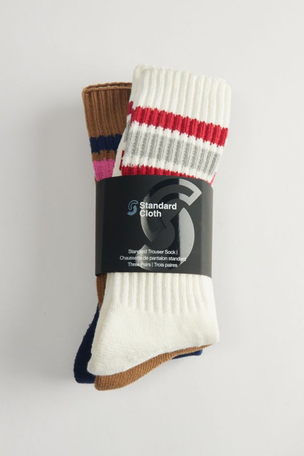 Slide View: 1: Standard Cloth Athletic Crew Sock 3-Pack