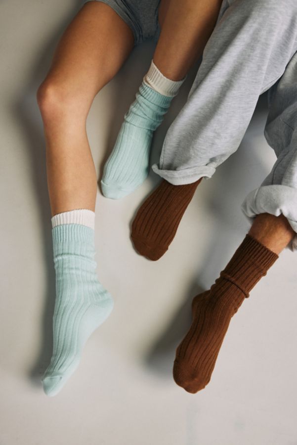 Slide View: 1: Chaussettes d'Équipage en Tricot de Tissu Standard