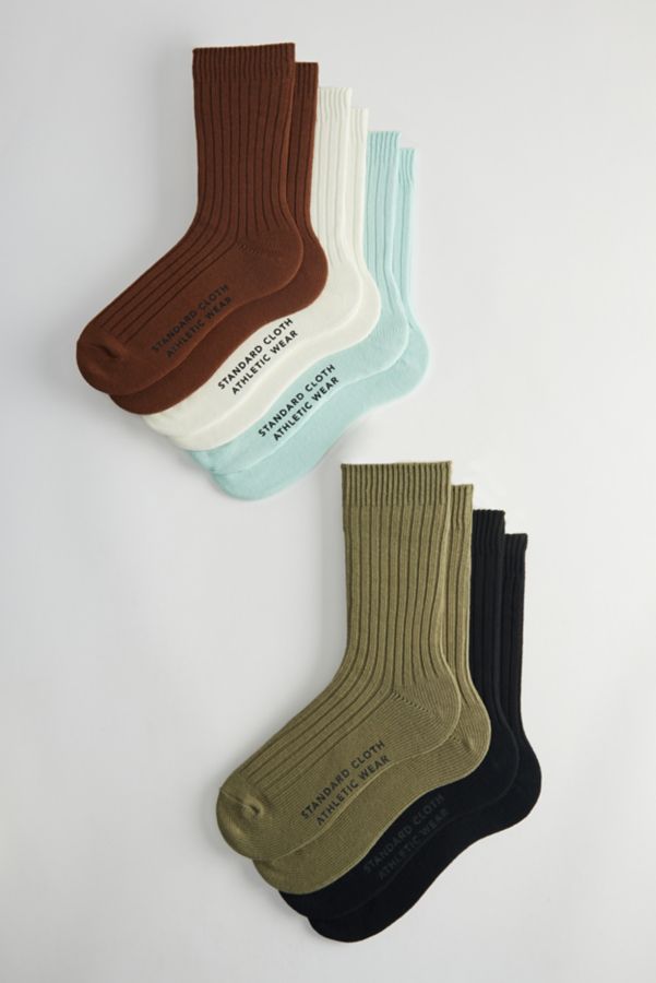 Slide View: 1: Standard Cloth Ribbed Trouser Sock 5-Pack