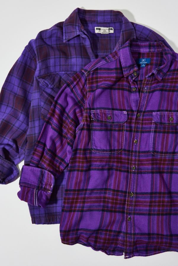 Slide View: 2: Urban Renewal Remade Overdyed Flannel Shirt