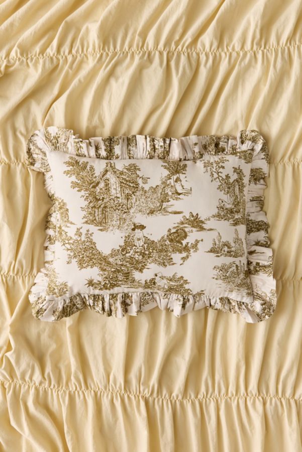 Slide View: 2: Cotton Ruffle Bolster Pillow