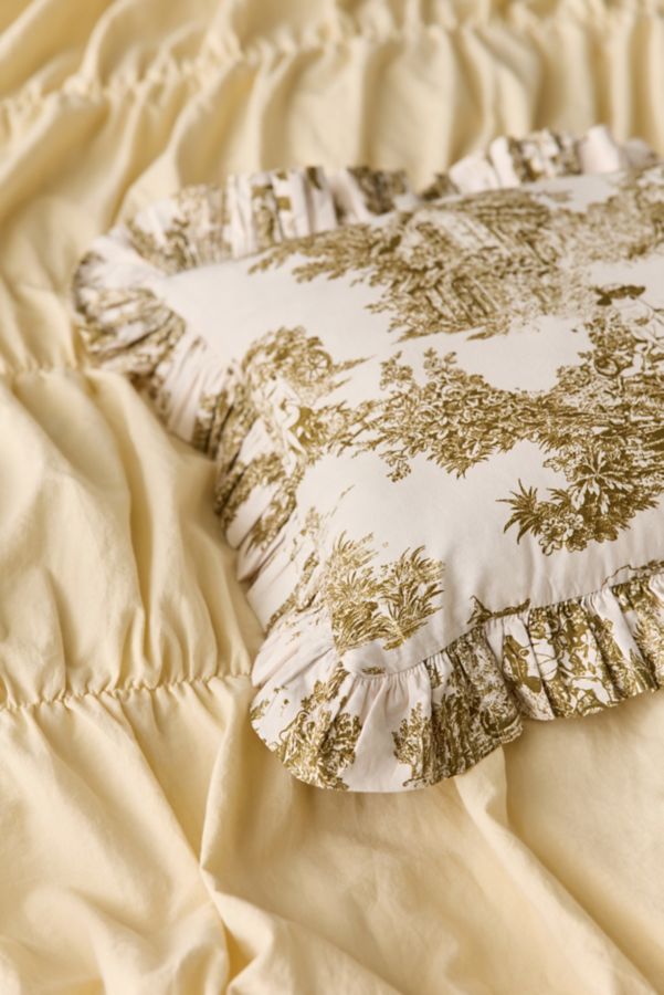 Slide View: 3: Cotton Ruffle Bolster Pillow