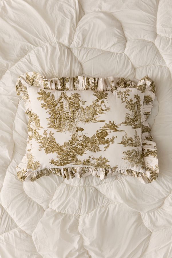 Slide View: 4: Cotton Ruffle Bolster Pillow