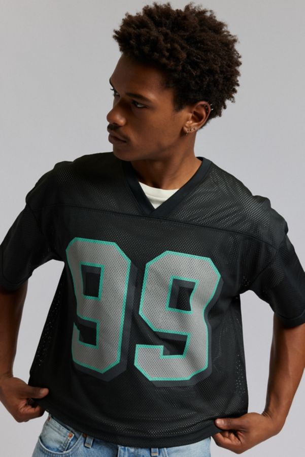 Slide View: 2: Mesh Football Jersey V-Neck Tee