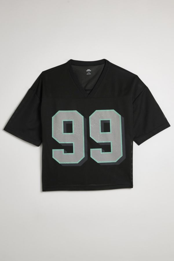 Slide View: 3: Mesh Football Jersey V-Neck Tee