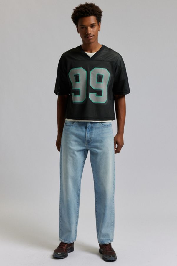 Slide View: 5: Mesh Football Jersey V-Neck Tee