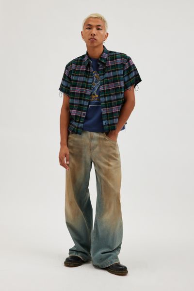 Urban Renewal Remade Cropped Boxy Flannel Shirt