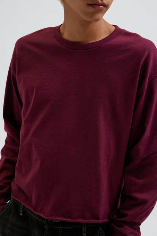 Slide View: 4: Urban Renewal Remade Boxy Cropped Long Sleeve Tee