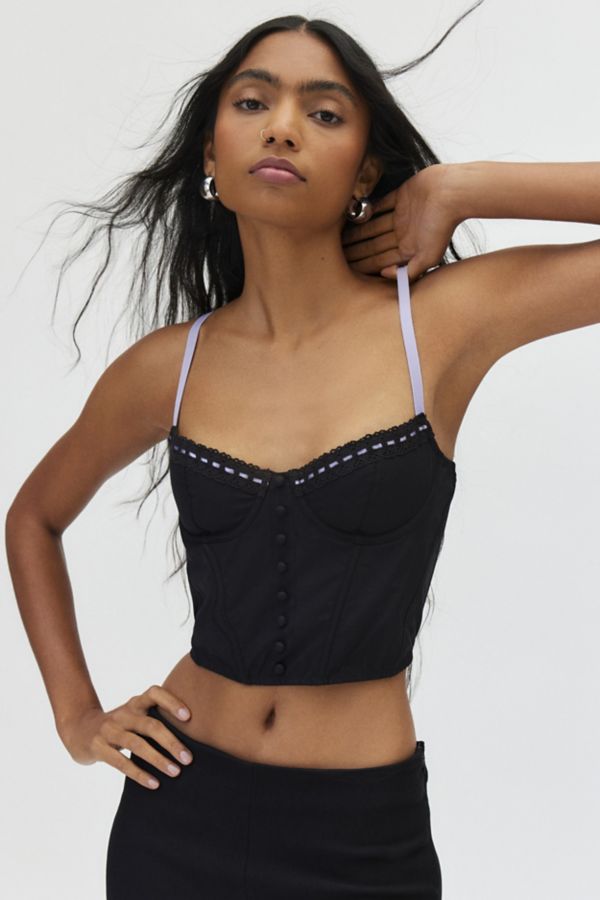 Slide View: 4: Out From Under Dehlia Ribbon Trim Corset Top