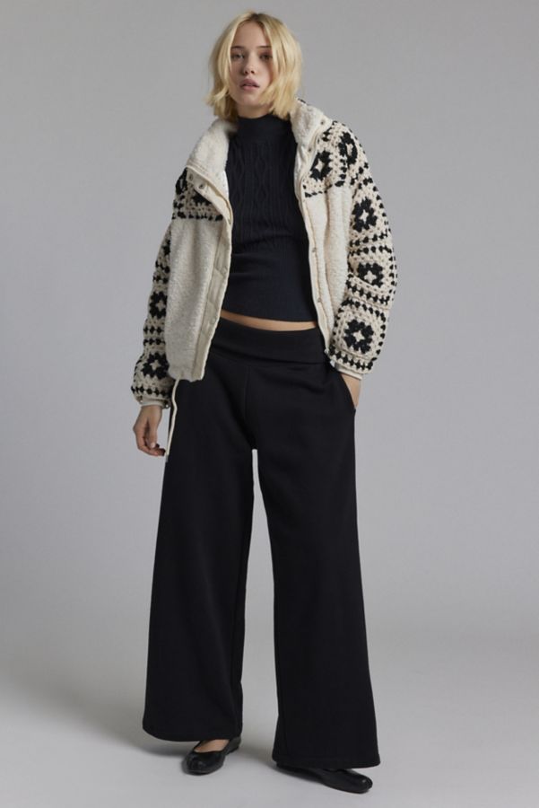 Slide View: 2: BLANKNYC Carried Away Crochet + Fleece Jacket