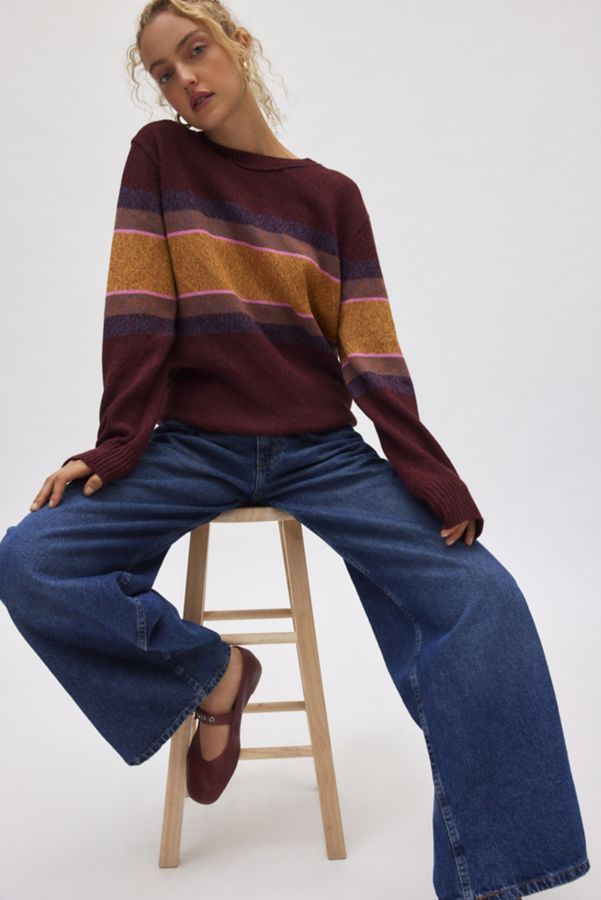 Slide View: 2: BDG Oaklyn Oversized Crew Neck Pullover Sweater