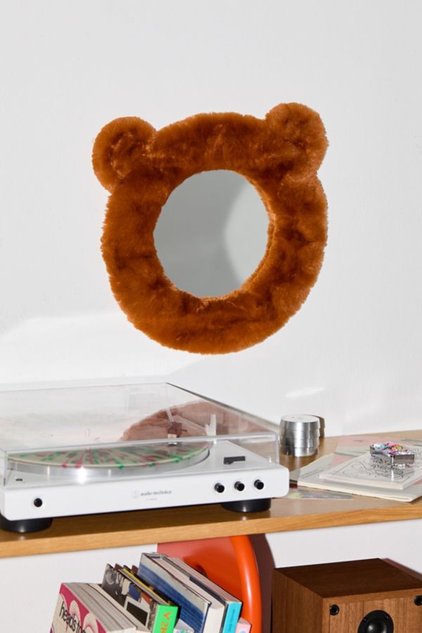 Slide View: 1: Fuzzy Bear Ear Wall Mirror