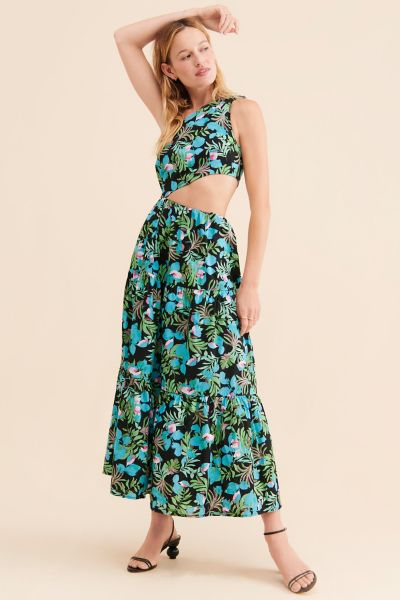 Moon River One-Shoulder Floral Maxi Dress