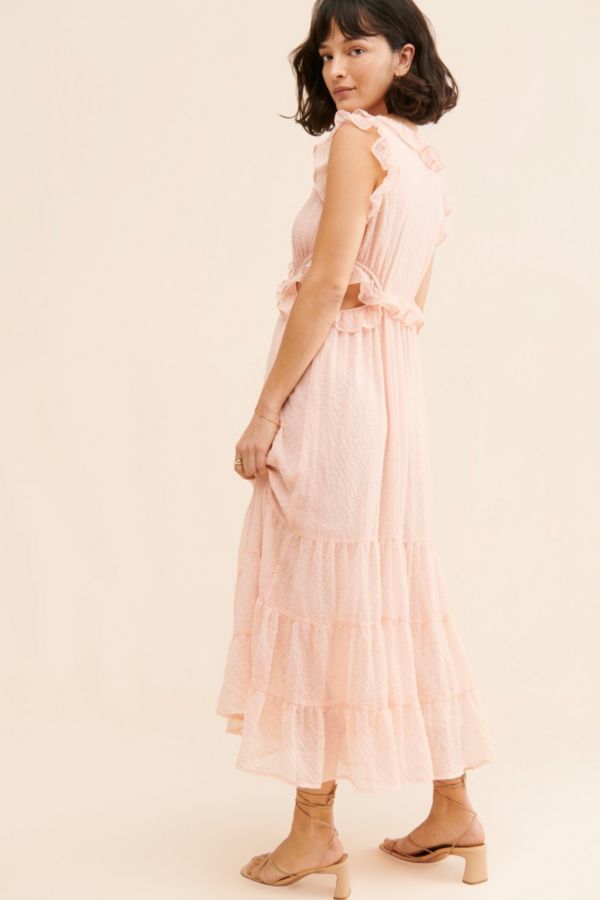 Slide View: 2: Moon River Ruffle Cutout Shirred Dress