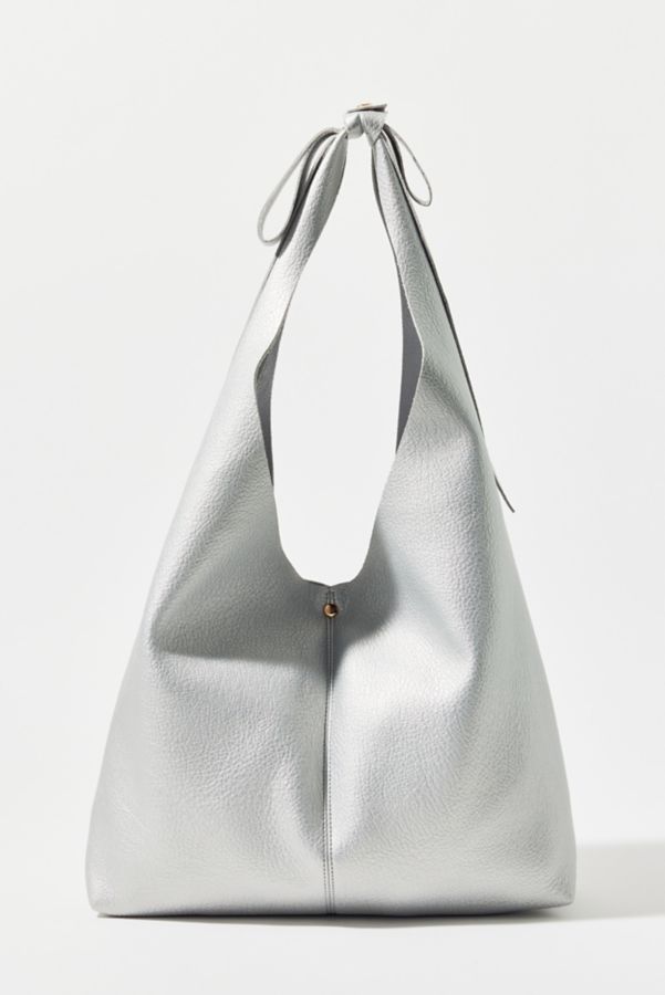 Slide View: 2: Kimchi Blue Bow Faux Leather Hobo Bag