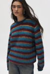 Thumbnail View 1: iets frans… Fluffy Striped Crew Neck Sweater