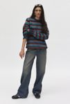 Thumbnail View 4: iets frans… Fluffy Striped Crew Neck Sweater