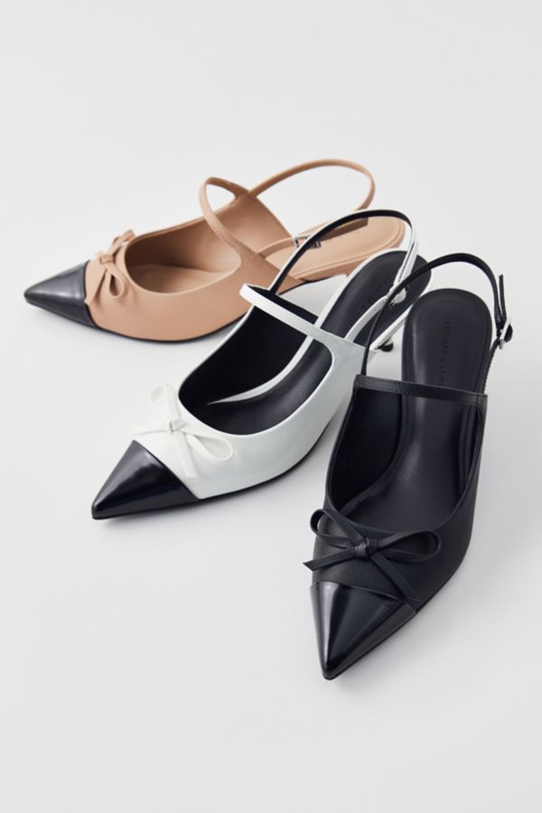 Slide View: 5: Charles & Keith Bow Slingback Kitten Heel