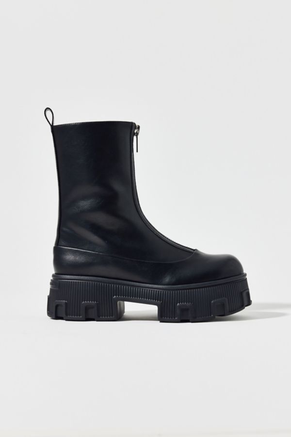 Slide View: 3: Charles & Keith Two-Tone Zip-Up Platform Boot