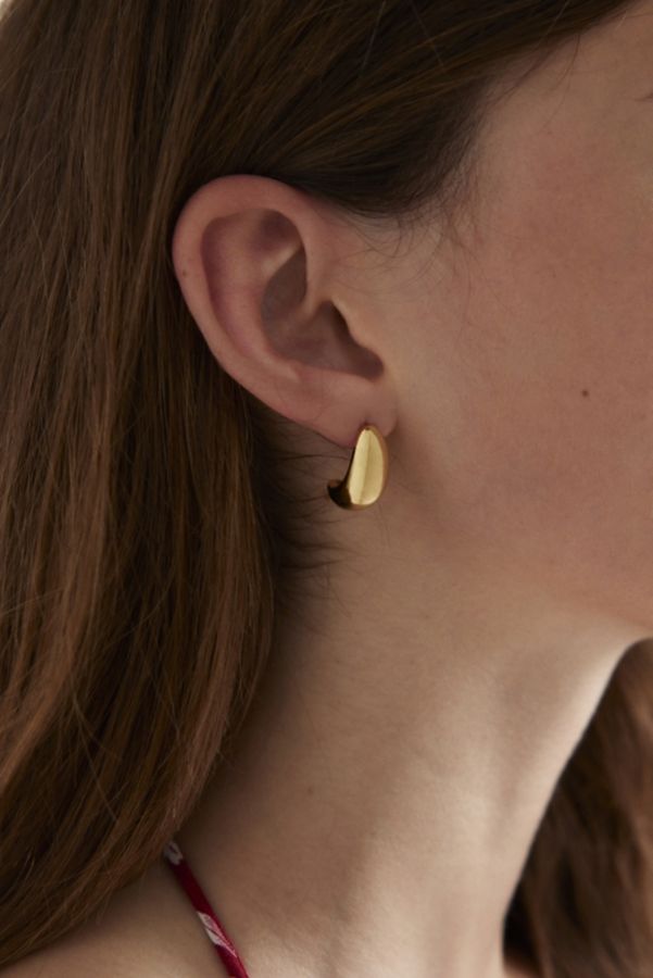 Slide View: 1: 14k Gold Plated Dome Drop Earring