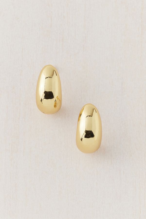 Slide View: 2: 14k Gold Plated Dome Drop Earring