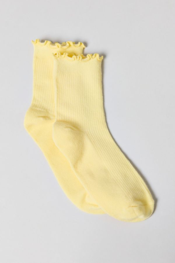 Slide View: 2: Lettuce-Edge Ribbed Sock