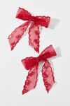 Thumbnail View 2: Printed Lace Hair Bow Clip Set