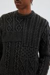 Thumbnail View 4: Schott Stonewashed Patchwork Crew Neck Sweater