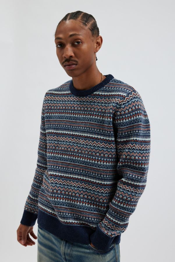 Slide View: 1: Schott Fairisle Crew Neck Sweater