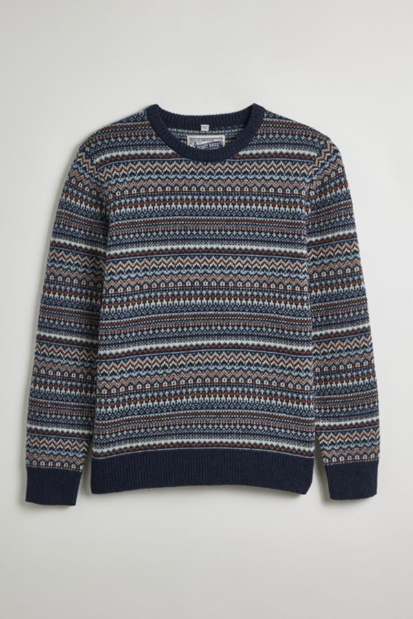 Slide View: 2: Schott Fairisle Crew Neck Sweater