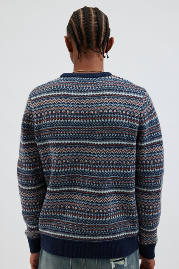 Slide View: 3: Schott Fairisle Crew Neck Sweater